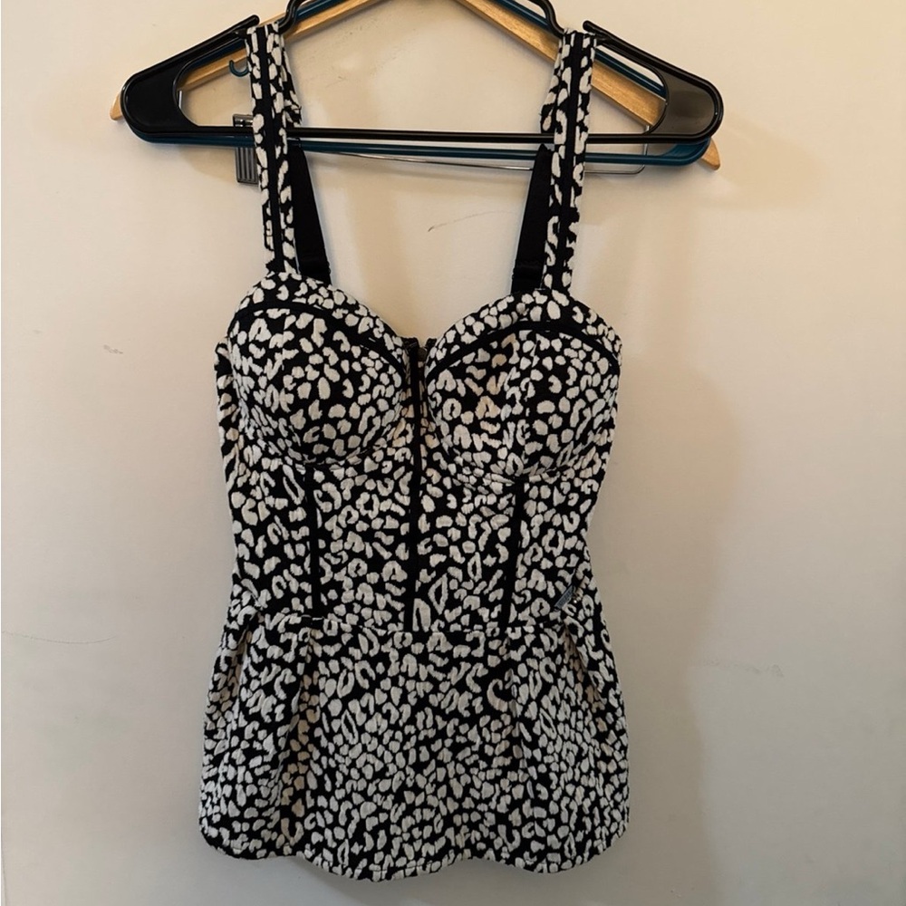 GUESS Corset Black and White Women's Top